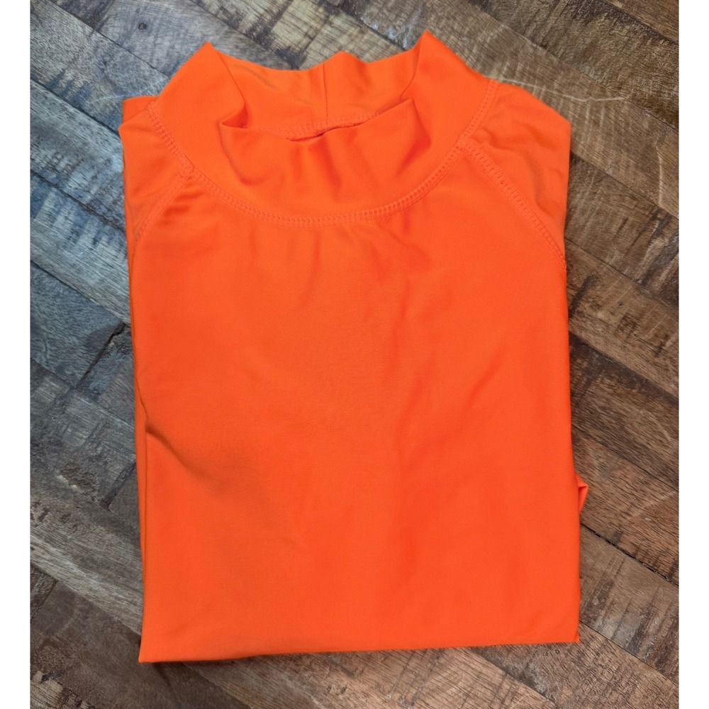 UVSkinz Kids Orange UPF 50+ Long Sleeve Rash Guard Swim Shirt Size 14